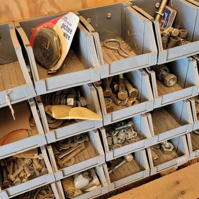 Lot 125: Hardware Caddy Attached to Wood Mounting Board