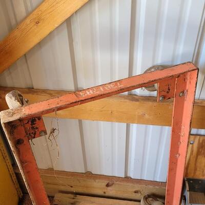 Lot 126: Vintage Red Metal Caster Wheel Frame Base