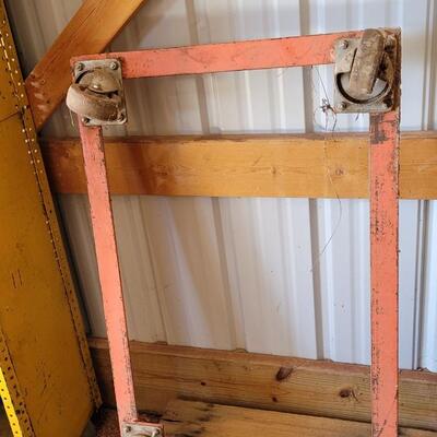 Lot 126: Vintage Red Metal Caster Wheel Frame Base