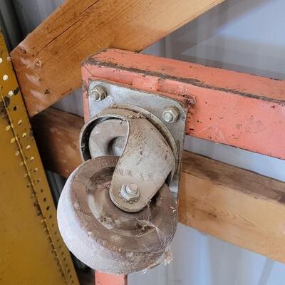 Lot 126: Vintage Red Metal Caster Wheel Frame Base