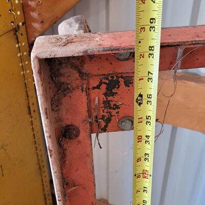 Lot 126: Vintage Red Metal Caster Wheel Frame Base