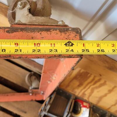 Lot 126: Vintage Red Metal Caster Wheel Frame Base