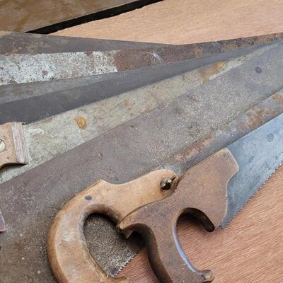 Lot 128: Assortment of Antique Vintage Hand Saws