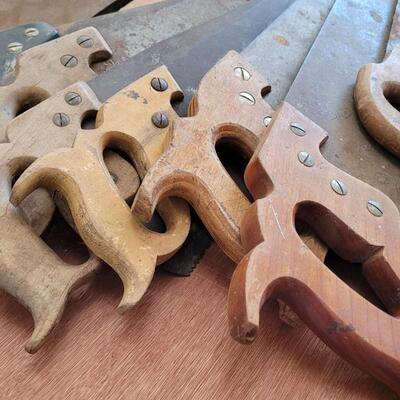 Lot 128: Assortment of Antique Vintage Hand Saws
