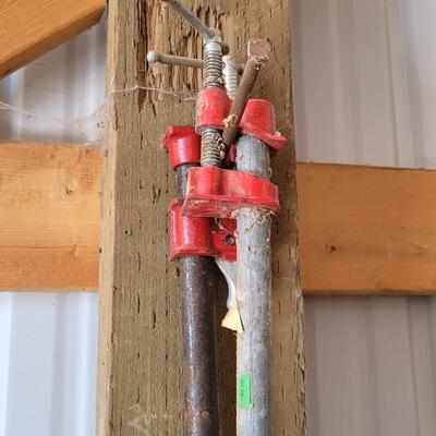 Lot 132: (2) Vintage Pipe Clamp Tools Farm Garden