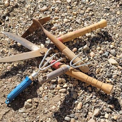 Lot 136: Assortment of Small Hand Farm Garden Tools