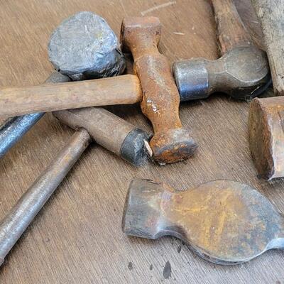 Lot 137: Assortment of Antique Vintage Hammers #1