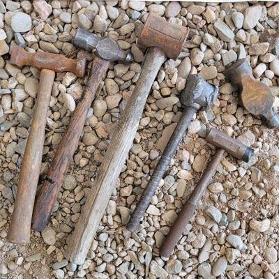 Lot 137: Assortment of Antique Vintage Hammers #1
