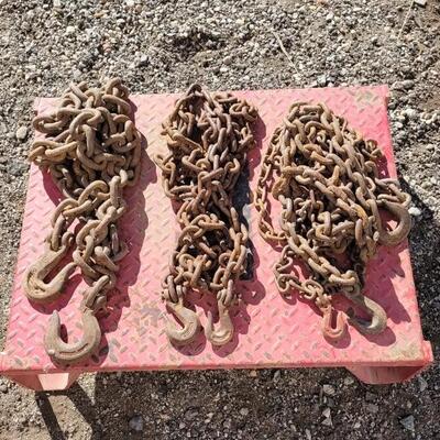 Lot 149: (3) Assorted Heavy Duty Chains w/ Hooks #3