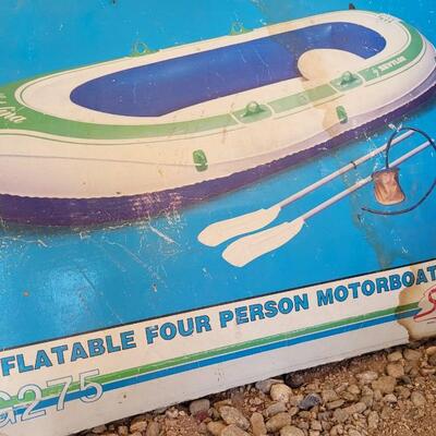 Lot 152: Vintage Inflatable 4 person Motorboat UNTESTED