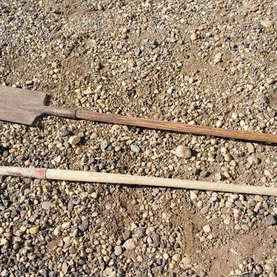 Lot 159: (2) Vintage Wooden Handle Shovels