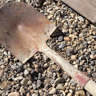 Lot 159: (2) Vintage Wooden Handle Shovels