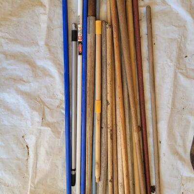 Lot 162: Bundle of Replacement Cleaners Poles for Brooms Mops Etc.