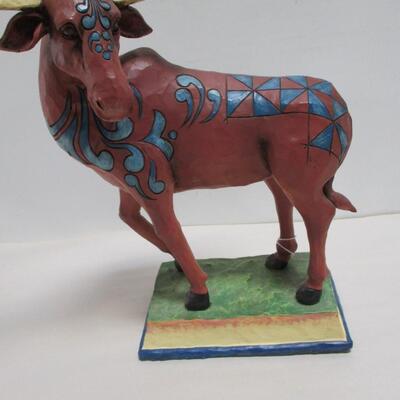 Jim Shore Moose Manfred Statue 2012 Colorful Whimsical Figurine