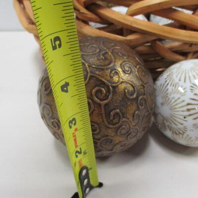 Decorative Ceramic Balls With Basket