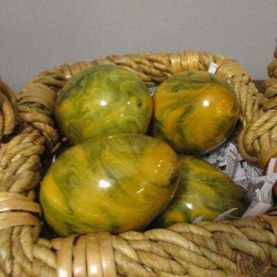 6 - Paper Mache Eggs With Basket