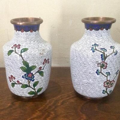 Pair of CloisonnÃ© vases