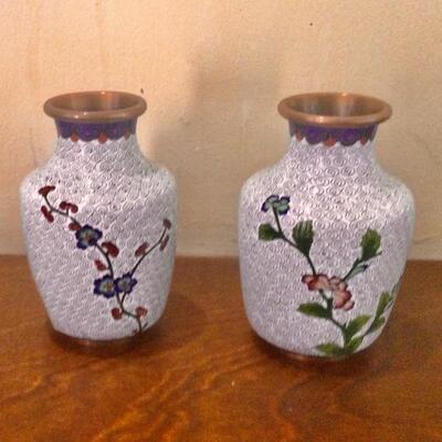 Pair of CloisonnÃ© vases