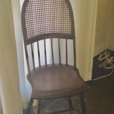 Lot of 4 antique caned back chairs
