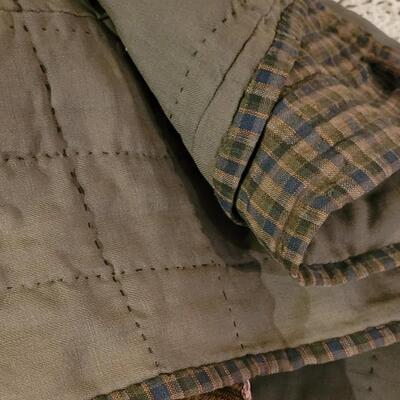 Lot 63: Handmade Jewel Tones Twin Quilt with Feather Stitching
