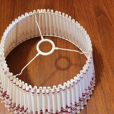 Lot 68: Vintage Cream and Wine Paper Lamp Shade