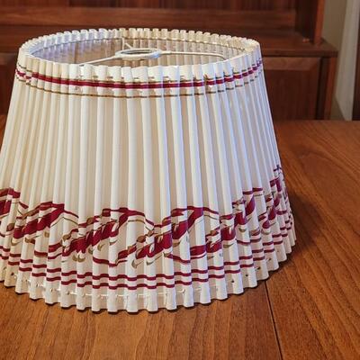 Lot 68: Vintage Cream and Wine Paper Lamp Shade
