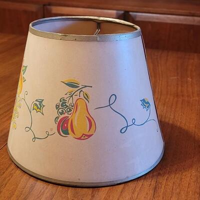 Lot 70: Antique/Vintage Small Paper Lamp Shade with Fruit Bowl
