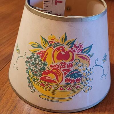 Lot 70: Antique/Vintage Small Paper Lamp Shade with Fruit Bowl