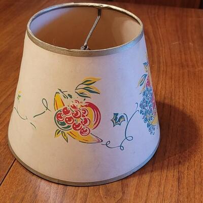 Lot 70: Antique/Vintage Small Paper Lamp Shade with Fruit Bowl