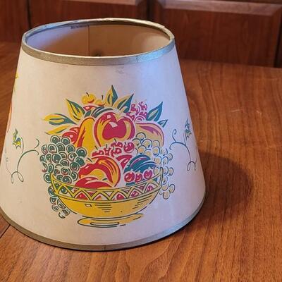 Lot 70: Antique/Vintage Small Paper Lamp Shade with Fruit Bowl