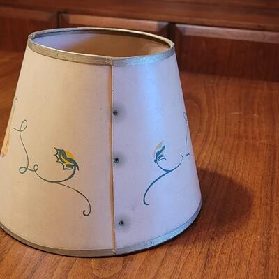 Lot 70: Antique/Vintage Small Paper Lamp Shade with Fruit Bowl
