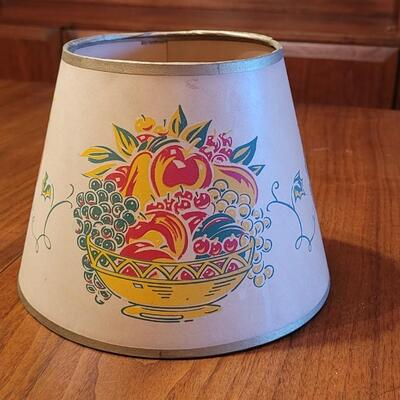 Lot 70: Antique/Vintage Small Paper Lamp Shade with Fruit Bowl