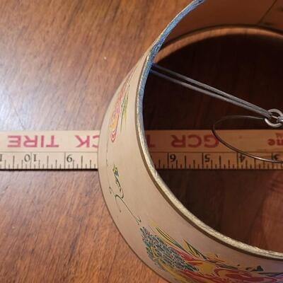 Lot 70: Antique/Vintage Small Paper Lamp Shade with Fruit Bowl