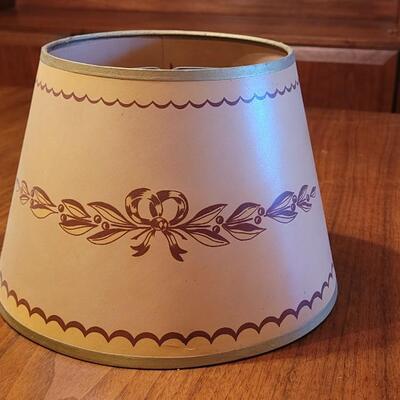 Lot 71: Vintage Small Paper Lamp Shade with Laurel Wreath Design
