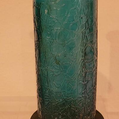 Lot 79: Mid Century Blue Candle Chimneys and Holders
