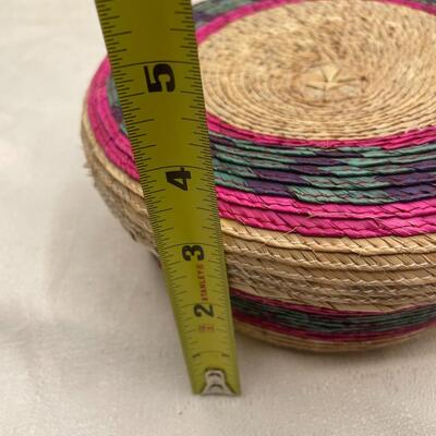 Multi-colored hand-made basket