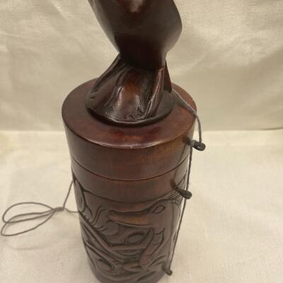 Unique Hand Carved Wooden Container