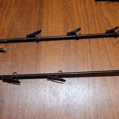 Lot 90: (4) Clip On Displays and Clear Acrylic Displays (2) Tall (2) Small