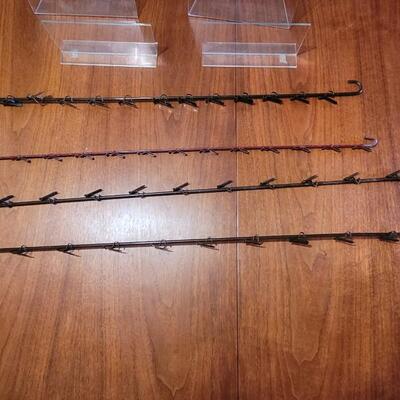 Lot 90: (4) Clip On Displays and Clear Acrylic Displays (2) Tall (2) Small