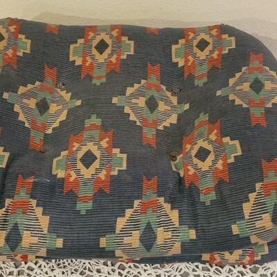 Lot 94: (4) Southwest Print Seat Cushions (one is missing ties)