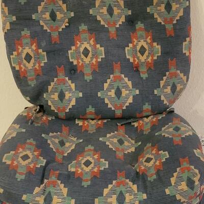 Lot 94: (4) Southwest Print Seat Cushions (one is missing ties)
