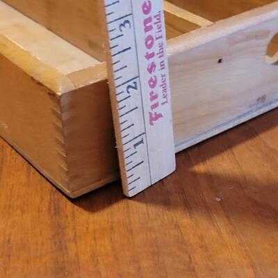 Lot 96: Vintage Dovetailed Wood Flatware or Organizer Box