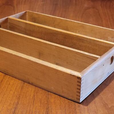 Lot 96: Vintage Dovetailed Wood Flatware or Organizer Box