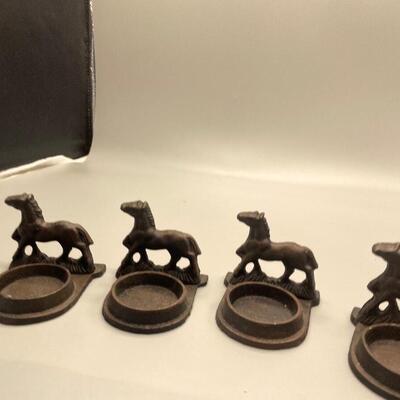 Cast Iron Horses - Candle holders?