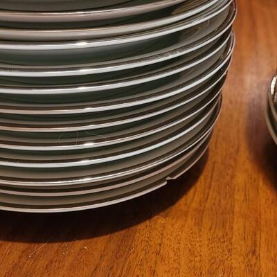 Lot 105: Noritake 'Silverdale' China Set (white with Silver Rim)