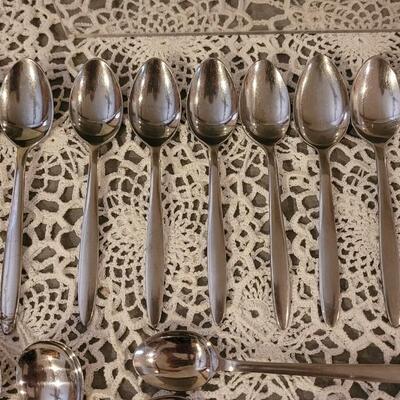 Lot 107: Mid Century Modern Sohnaco Stainless Flatware Set and storage box
