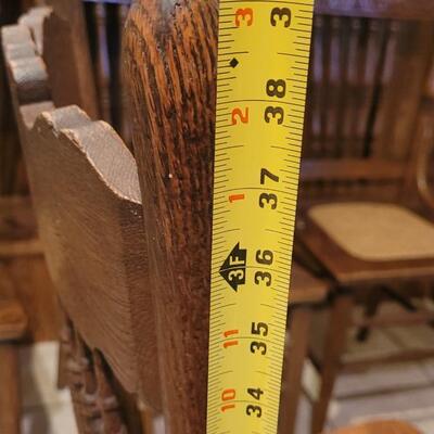 Lot 109: (5) Antique Oak Chairs (4 Cane Seat and one need Repair and comes with Seat Material