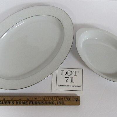 Vintage Crown Victoria Lovelace Fine China Large Platter and Oval Serving Dish
