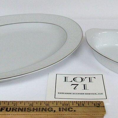 Vintage Crown Victoria Lovelace Fine China Large Platter and Oval Serving Dish