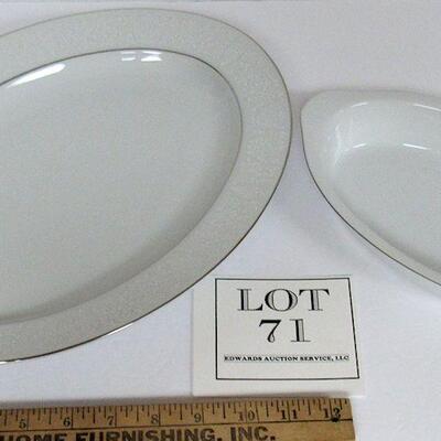 Vintage Crown Victoria Lovelace Fine China Large Platter and Oval Serving Dish